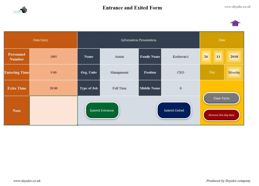Employees time sheet and payment management Deyako