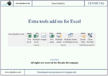 Extra tools add ins for Excel